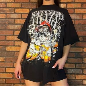 Yalong “Stoned Crazy” Oversized Embellished T-Shirt